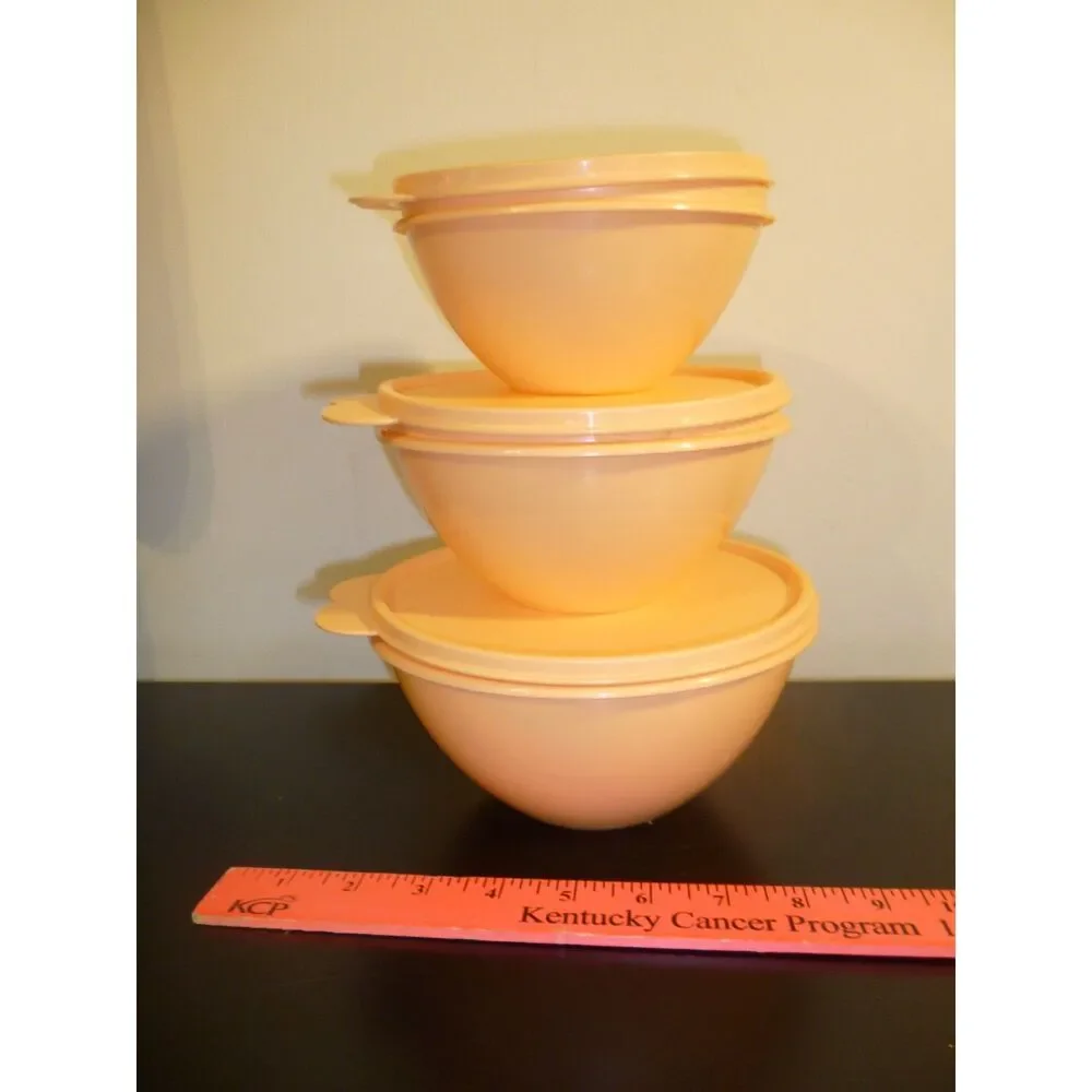 Set of 3 Tupperware Orange bowls